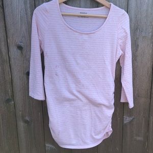 Pink & Cream Soft Maternity Top